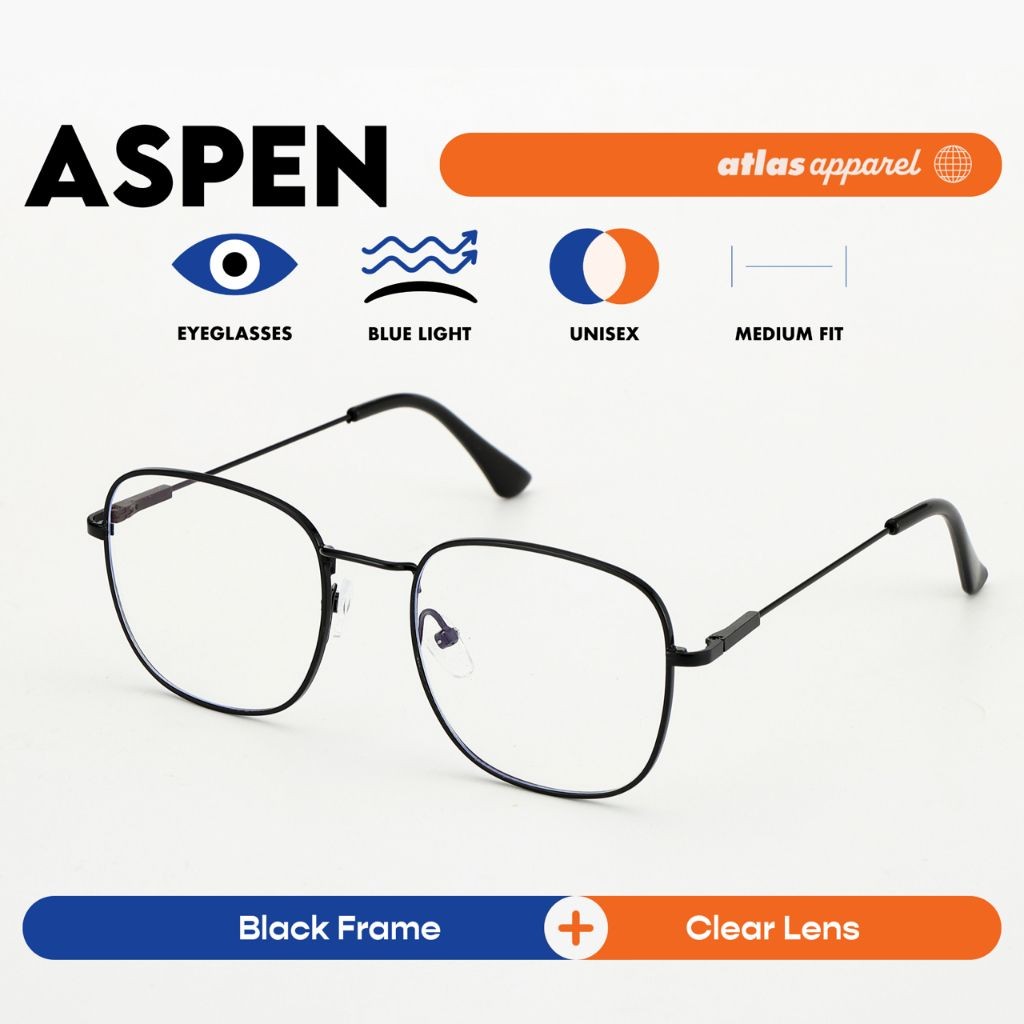 Atlas Apparel ASPEN Blue-Light Blocking Anti-Radiation Eyeglasses for Men & Women (Size 52) - Unisex