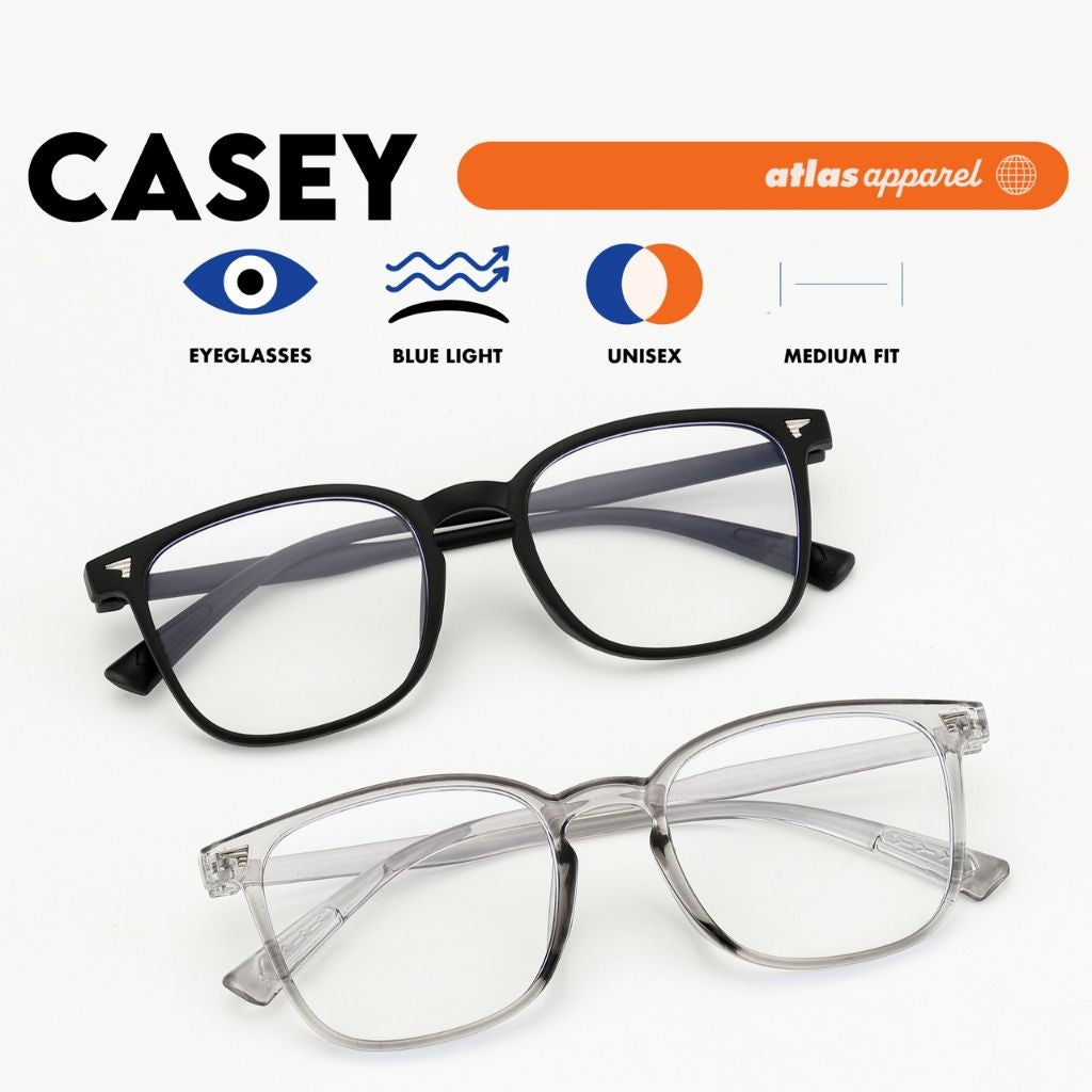 Atlas Apparel CASEY Blue-Light Blocking Anti-Radiation Eyeglasses for Men & Women (Size 51) - Unisex