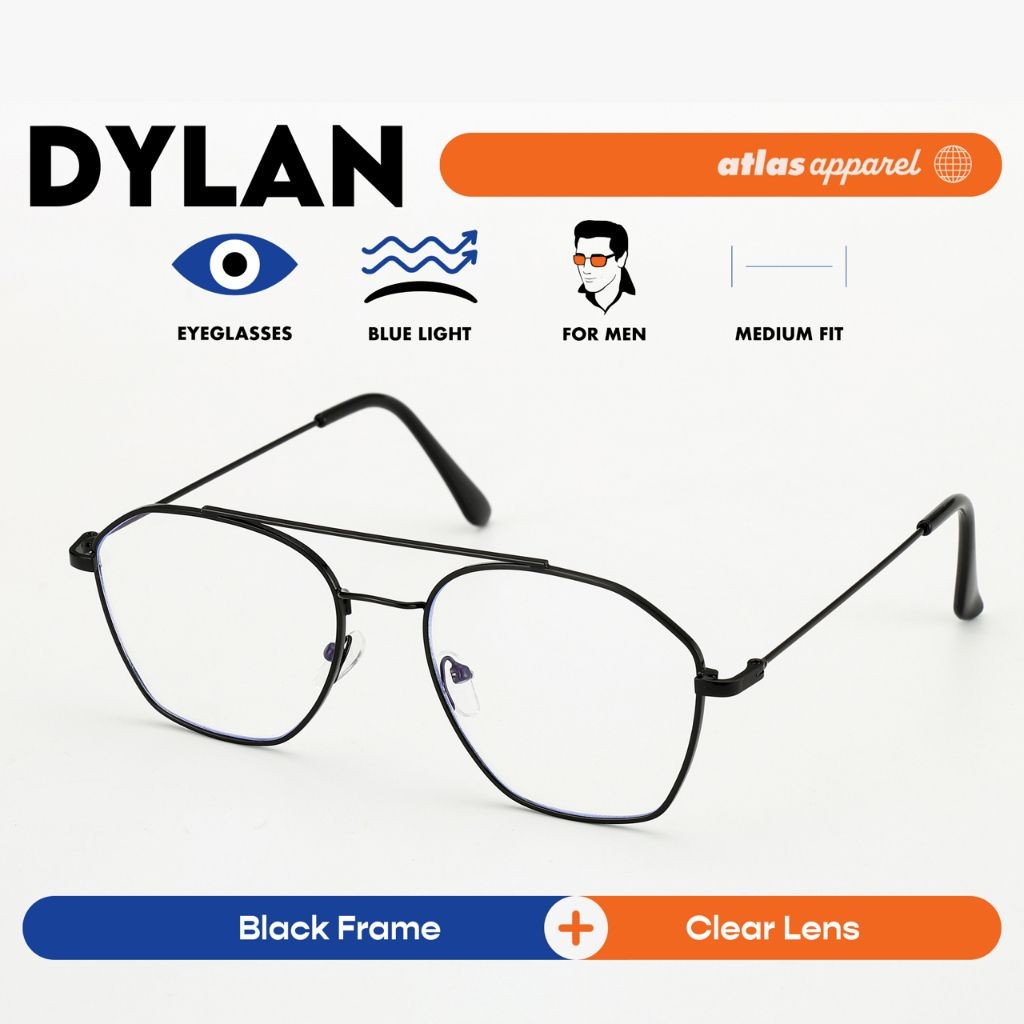 Atlas Apparel DYLAN Blue-Light Blocking Anti-Radiation Eyeglasses for Men (Size 54)