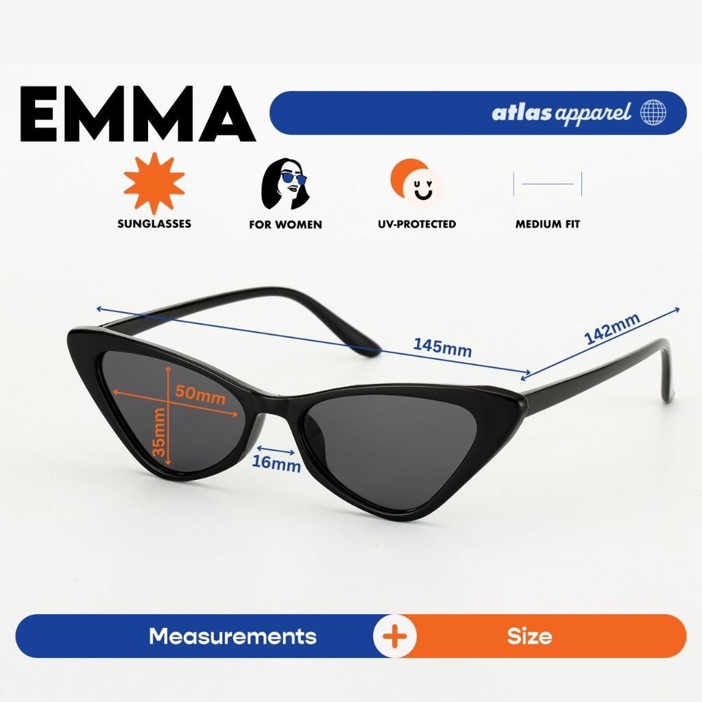 Atlas Apparel EMMA UV Protected Sunglasses for Women (Size 49) - UV Protection, Sunglasses for Women