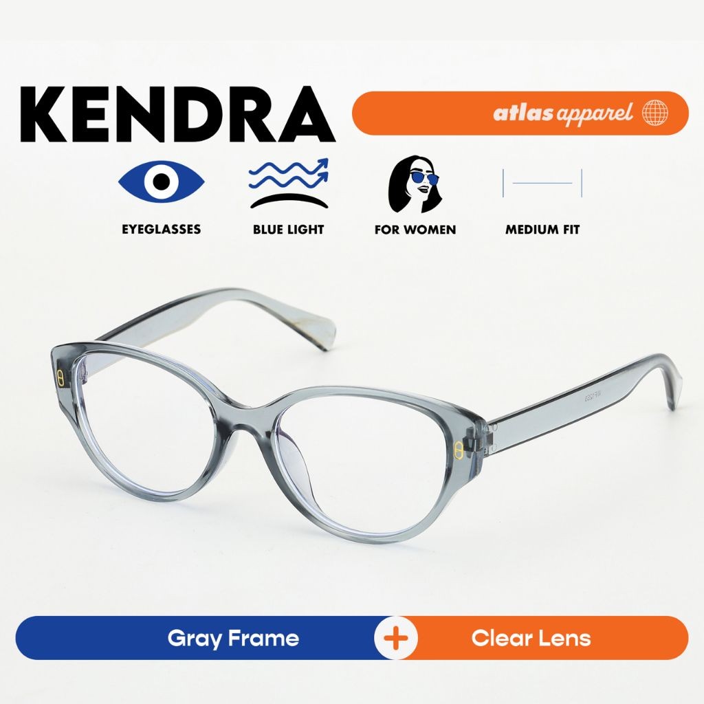 Atlas Apparel KENDRA Blue-Light Blocking Anti-Radiation Eyeglasses for Women (Size 53)