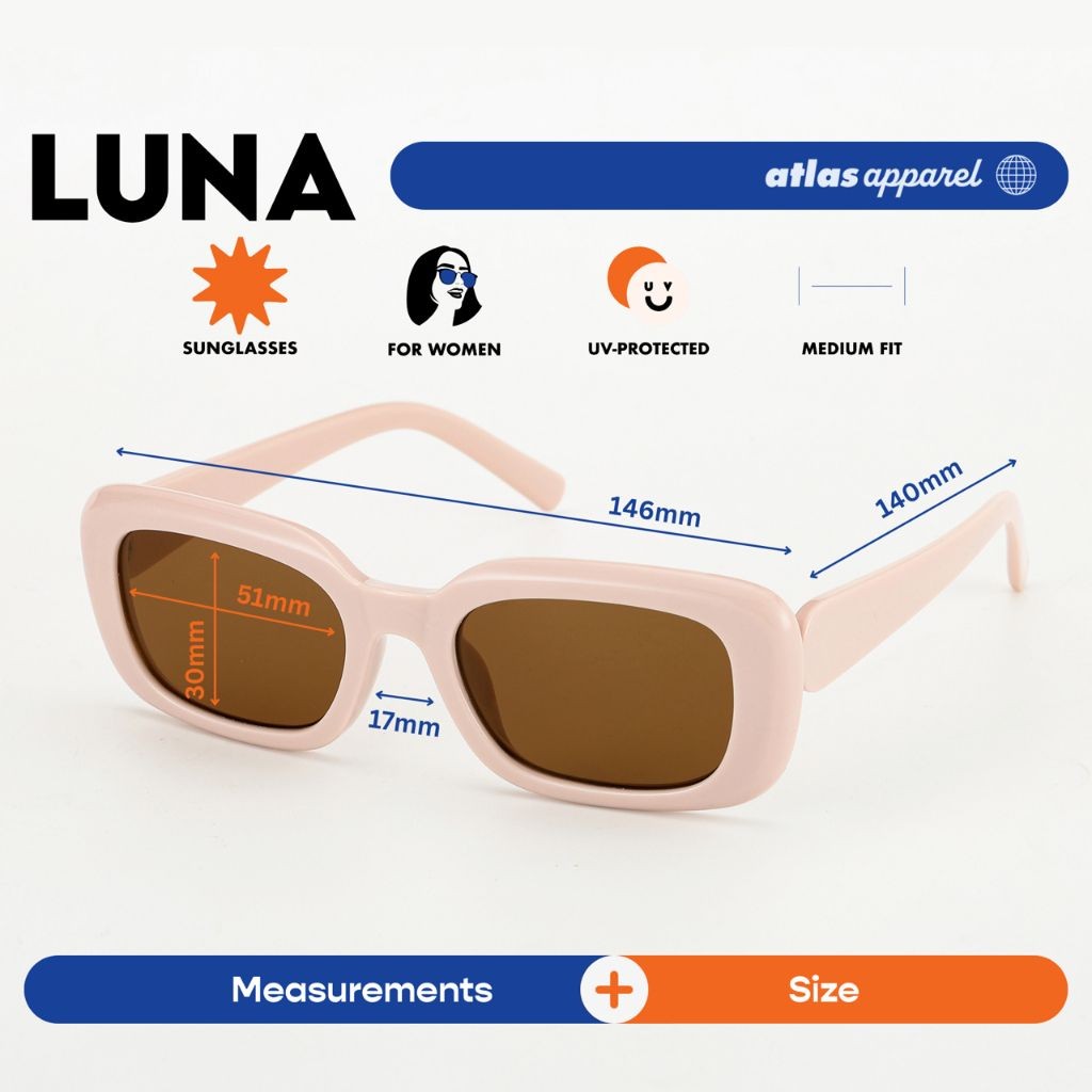 Atlas Apparel LUNA UV Protected Sunglasses for Women (Size 51) - UV Protection, Sunglasses for Women
