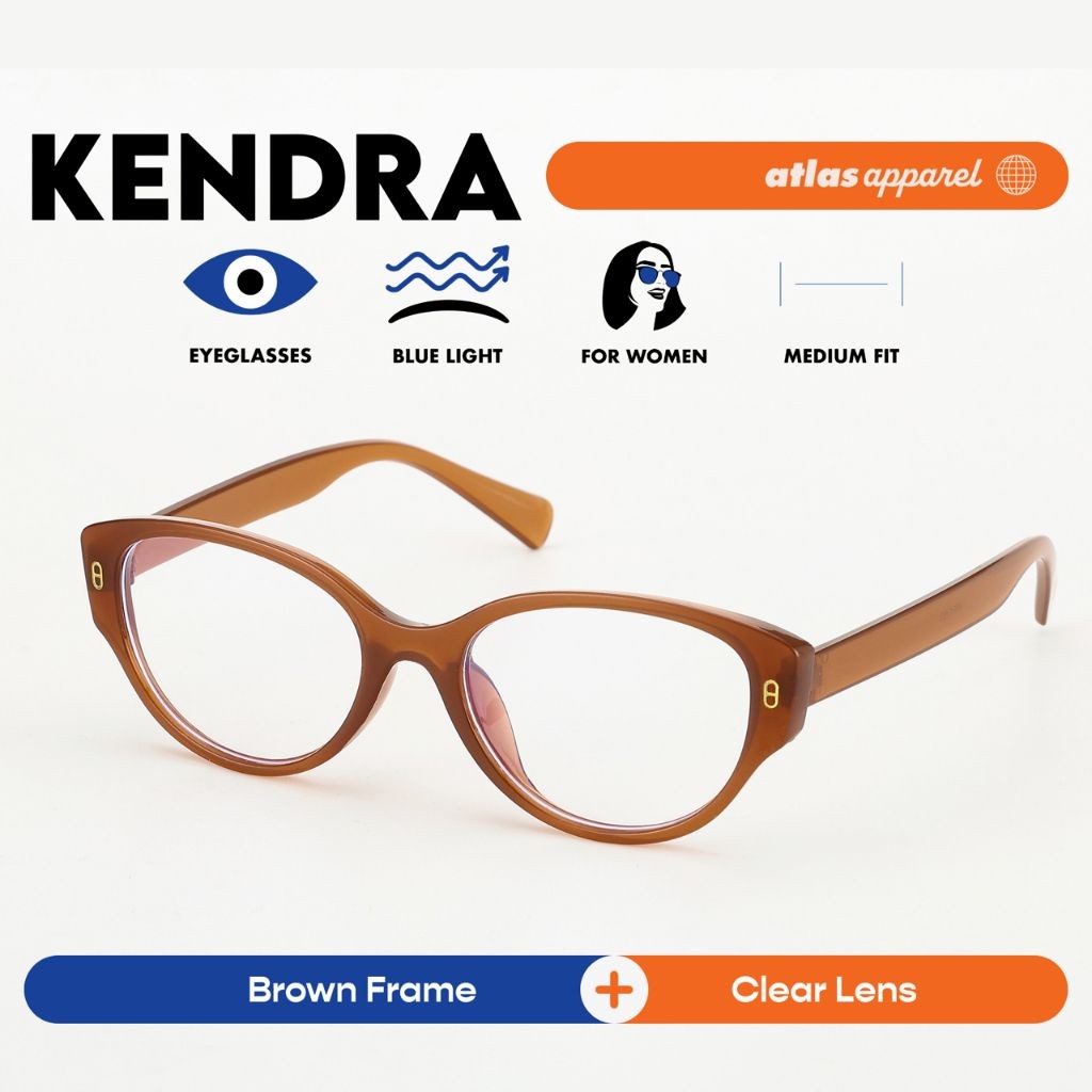 Atlas Apparel KENDRA Blue-Light Blocking Anti-Radiation Eyeglasses for Women (Size 53)