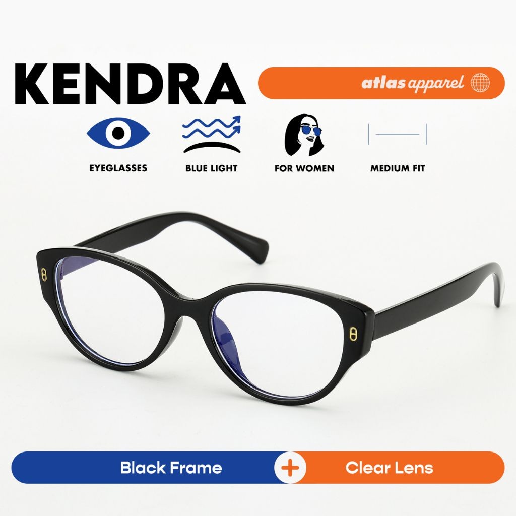 Atlas Apparel KENDRA Blue-Light Blocking Anti-Radiation Eyeglasses for Women (Size 53)