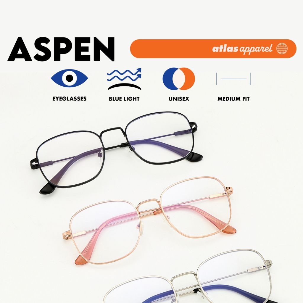 Atlas Apparel ASPEN Blue-Light Blocking Anti-Radiation Eyeglasses for Men & Women (Size 52) - Unisex